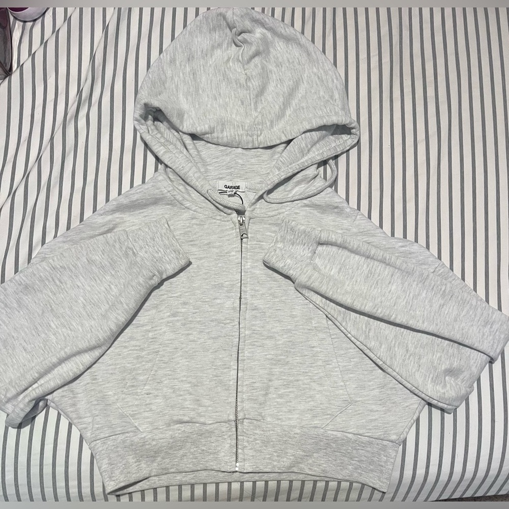 Cropped jacket from garage size small kinda both white and grey